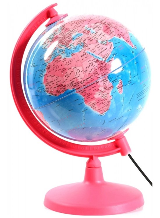 20 Cm Işıklı Yerküre Pembe