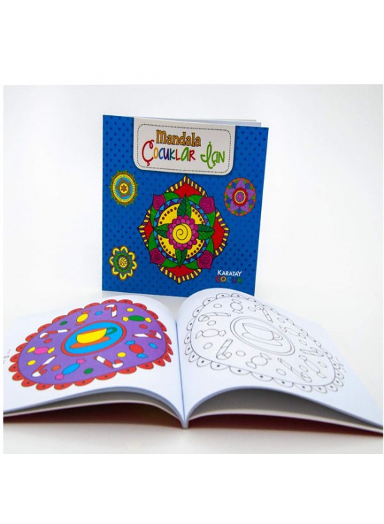 4E Boyama Kitabı Çocuklar İçin Mandala Mavi Karatay