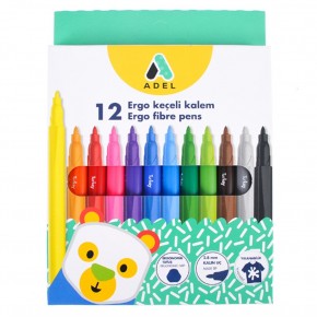 Adel Keçeli Kalem 12 Renk Ergo Yıkanabilir 2220 225000
