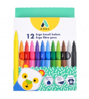 Adel Keçeli Kalem 12 Renk Ergo Yıkanabilir 2220 225000