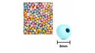 Ahşap Boncuk Pastel Renkli Askılı 8Mm Yuvarlak