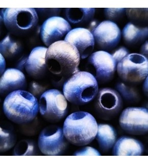 Ahşap Boncuk Renkli 1Kg 10Mm Yuvarlak Lacivert