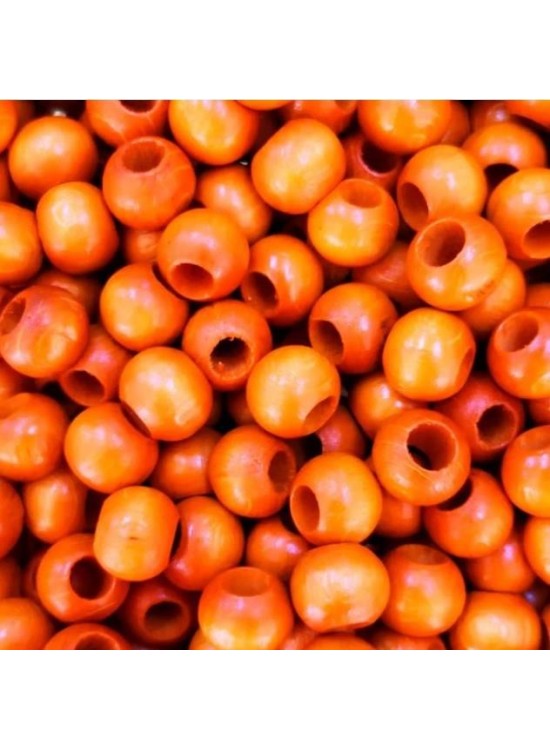 Ahşap Boncuk Renkli 1Kg 10Mm Yuvarlak Turuncu
