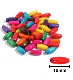 Ahşap Boncuk Renkli 1Kg 16Mm Oval B6517