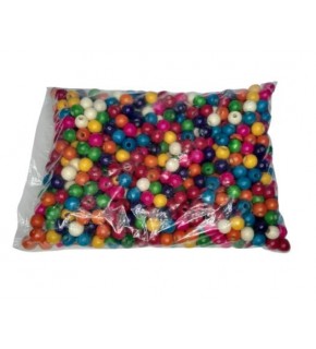 Ahşap Boncuk Renkli 1Kg 18Mm Yuvarlak B5506
