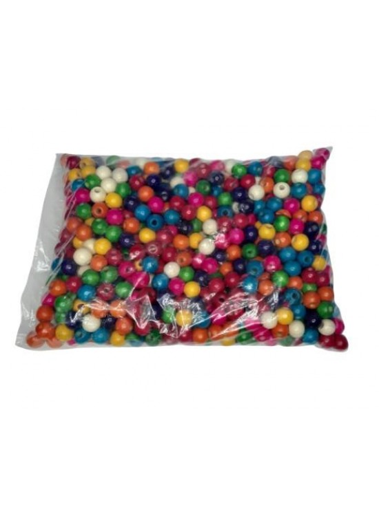 Ahşap Boncuk Renkli 1Kg 18Mm Yuvarlak B5506