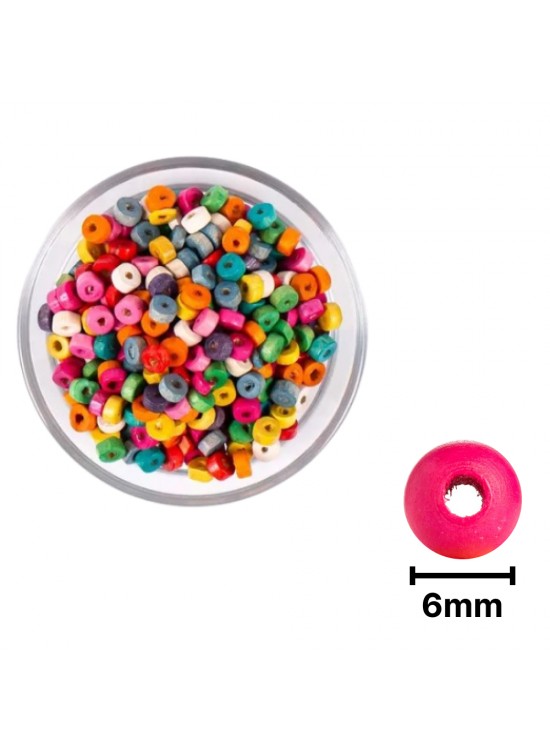 Ahşap Boncuk Renkli 1Kg 8Mm Teker B4337