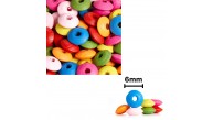 Ahşap Boncuk Renkli 6Mm Yassı B3457