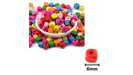 Ahşap Boncuk Renkli Askılı 6Mm Y.Kare B2425