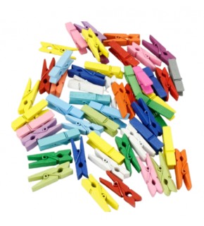 Ahşap Mandal Renkli 4.5Cm 15 Li