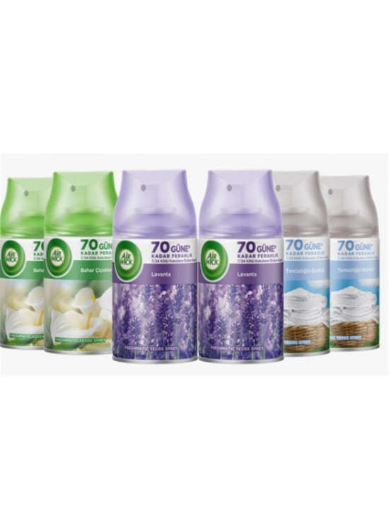 Airwick 250ml 6lı -Temizliğin Esinti Oda Kokusu Sprey Makina Yedek Spreyi