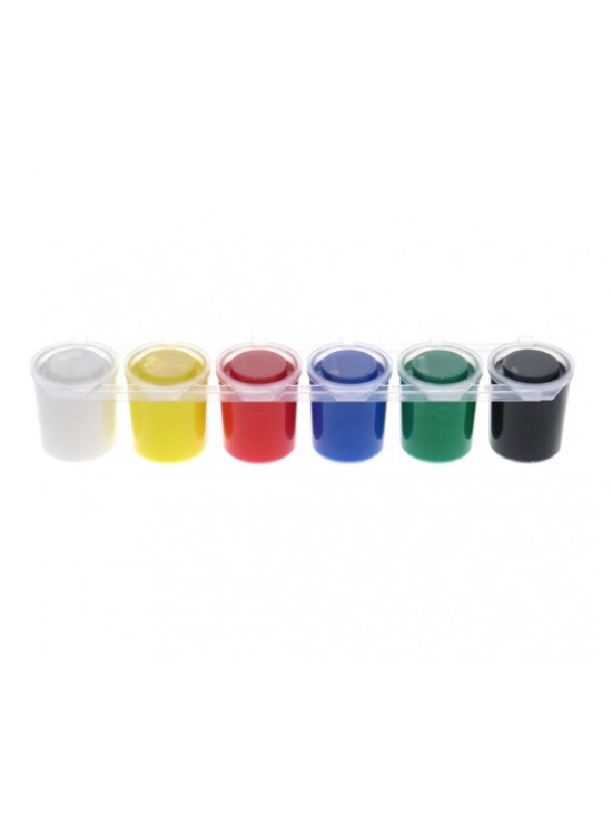 Akrilik Boya 6 Lı(Yuvarlak Plastik) Büyük