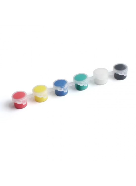 Akrilik Boya 6 Lı(Yuvarlak Plastik) Küçük