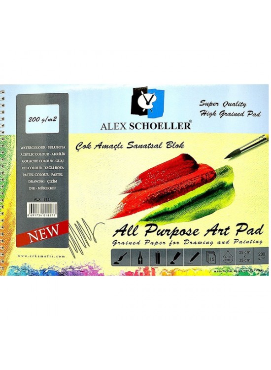 Alex Schoeller Çok Amaçlı Sanatsal Blok 15 YP 25x35 200 GR ALX-893