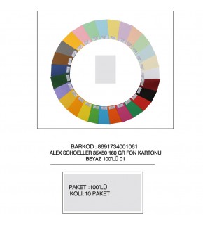 Alex Schoeller Fon Kartonu 160 GR 35x50 01 Beyaz (1 Adet)