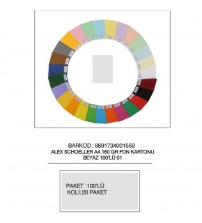 Alex Schoeller Fon Kartonu 160 GR A4 01 Beyaz (1 Adet)