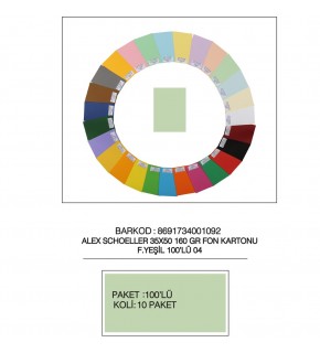 Alex Schoeller Fon Kartonu 35x50 No:04 Fıs.Yeşil 100 Lü Alx-2704