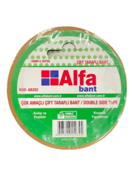 Alfa Çift Taraflı Bant 18mmx20Yr AB252