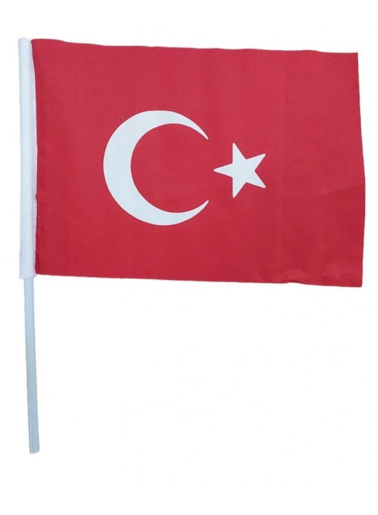 Alpaka Saplı Sallama Bez Türk Bayrak 20X30 (1 Adet)