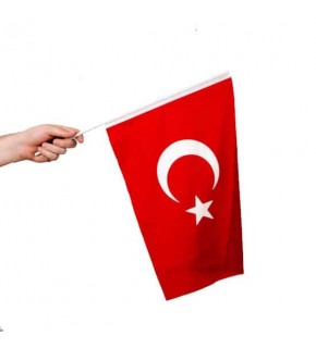 Alpaka Saplı Sallama Türk Bayrak 50X75 (1 Adet)