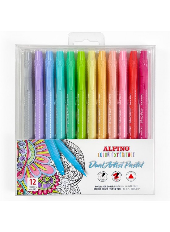 Alpino Keçeli Kalem Dual Art 12 Li Pastel Renk-Çift Yön