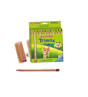 Alpino Kuru Boya Trimax Karton Kutu Jumbo Tam Boy Üçgen 12 Lİ AL000113