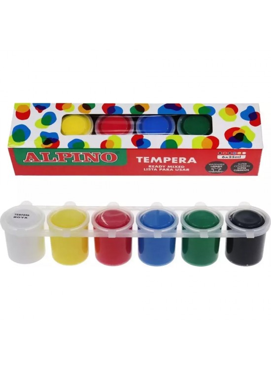 Alpino Sulu Boya Tempera 6 Renk x 25 ML Dm-070100