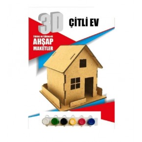 Alsa 3D Ahşap Maket Yap Boya Çitli Ev
