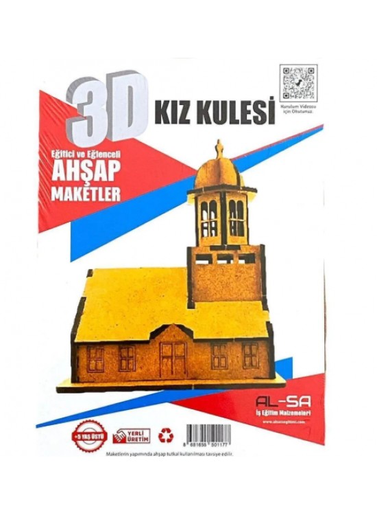 Alsa 3D Ahşap Maket Yap Boya Kız Kulesi