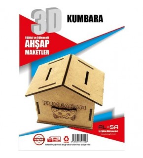 Alsa 3D Ahşap Maket Yap Boya Kumbara