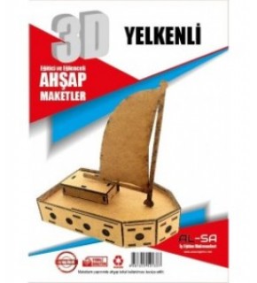 Alsa 3D Ahşap Maket Yap Boya Yelkenli