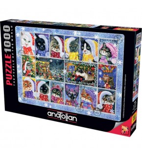 Anatolian Puzzle 1000 Parça Yeni Yıl Kedileri