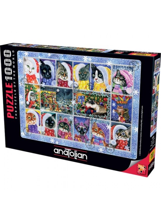 Anatolian Puzzle 1000 Parça Yeni Yıl Kedileri