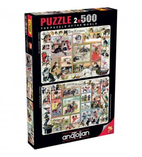 Anatolian Puzzle 2x500 Parça Sevimli Kediler
