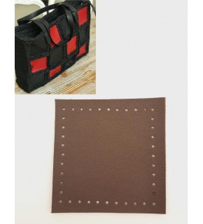 Çanta Aksesuar 10x10 cm Kare Suni Deri Koyu Kahverengi 1 Adet