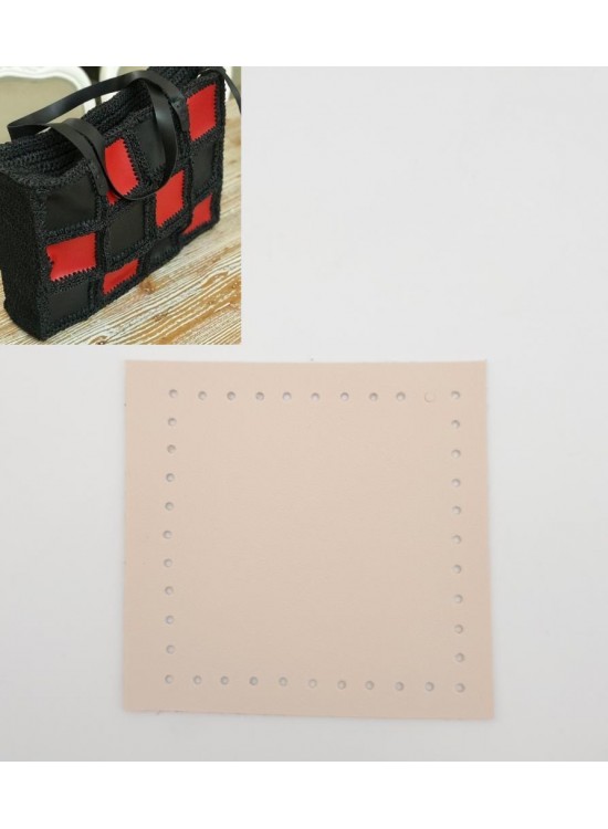 Çanta Aksesuar 10x10 cm Kare Suni Deri Krem Renk 1 Adet