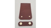 Çanta Aksesuar 11x19 cm Gerçek Deri Çift Mıknatıslı Kızıl Kahve Renk Çanta Kapağı Light Gold Metalli