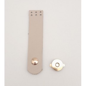 Çanta Aksesuar 11x2.3 cm Bej Gerçek Deri Düz Çanta Kapağı Light Gold Metalli