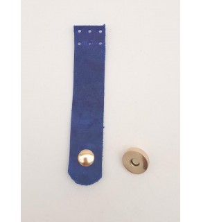 Çanta Aksesuar 11x2.3 cm Crazy Oil Saks Mavi Gerçek Deri Düz Çanta Kapağı Light Gold Metalli