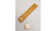 Çanta Aksesuar 11x2.3 cm Hardal Gerçek Deri Düz Çanta Kapağı Light Gold Metalli