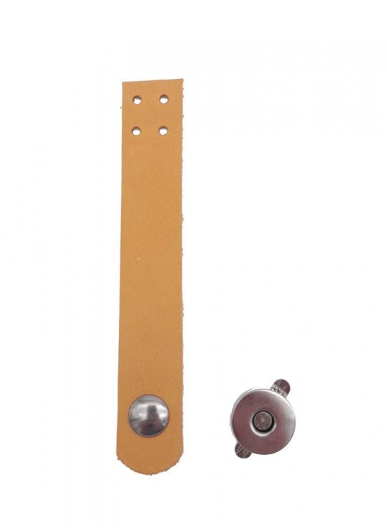 Çanta Aksesuar 11x2 cm Açık Taba Gerçek Deri Düz Çanta Kapağı Füme Metalli