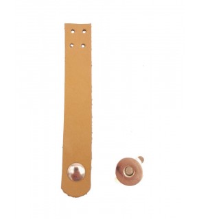 Çanta Aksesuar 11x2 cm Açık Taba Gerçek Deri Düz Çanta Kapağı Light Gold Metalli
