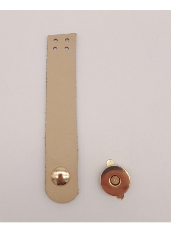 Çanta Aksesuar 11x2 cm Ham Doğal Gerçek Deri Düz Çanta Kapağı Light Gold Metalli