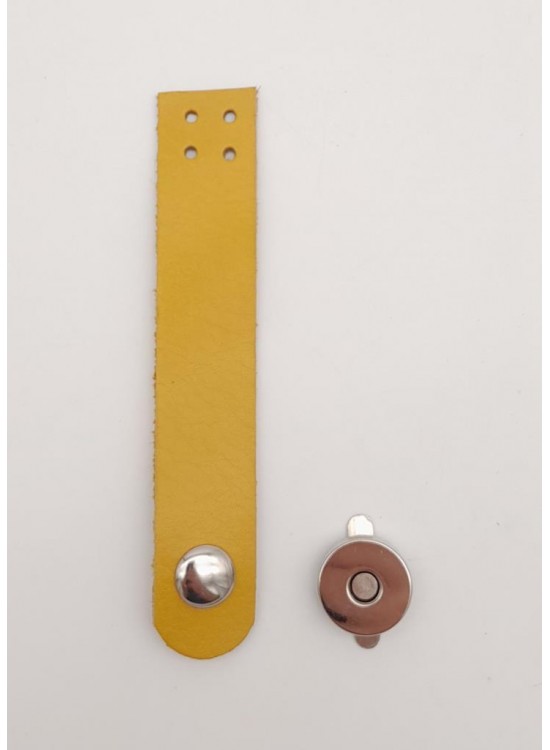 Çanta Aksesuar 11x2 cm Limon Küfü Renk Gerçek Deri Düz Çanta Kapağı Gümüş Metalli