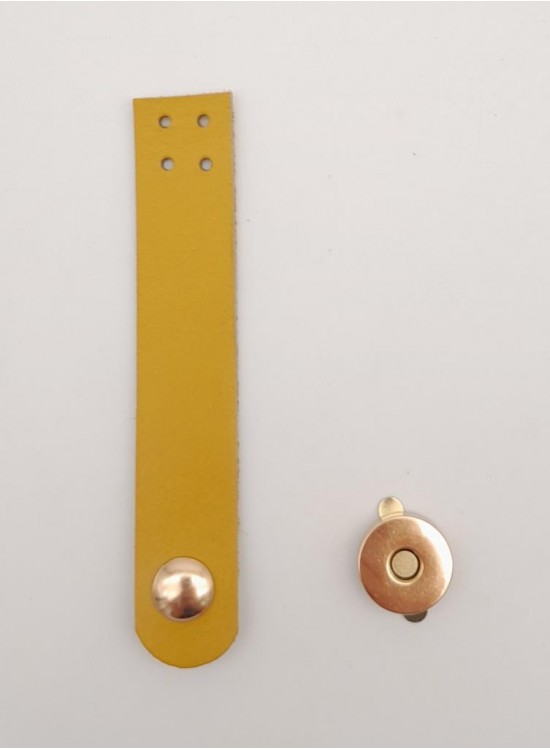Çanta Aksesuar 11x2 cm Limon Küfü Renk Gerçek Deri Düz Çanta Kapağı Light Gold Metalli