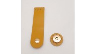 Çanta Aksesuar 11x3 cm Hardal Gerçek Deri Düz Çanta Kapağı Light Gold Metalli