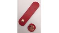 Çanta Aksesuar 11x3 cm Kırmızı Gerçek Deri Yuva Model Çanta Kapağı Light Gold Metalli