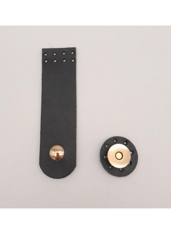 Çanta Aksesuar 11x3 cm Siyah Gerçek Deri Düz Çanta Kapağı Light Gold Metalli