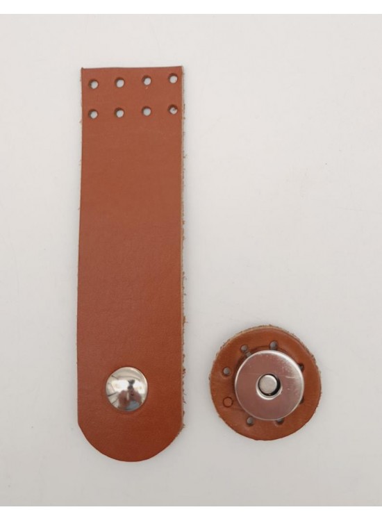Çanta Aksesuar 11x3 cm Taba Gerçek Deri Düz Çanta Kapağı Gümüş Metalli