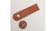 Çanta Aksesuar 11x3 cm Taba Gerçek Deri Düz Çanta Kapağı Gümüş Metalli